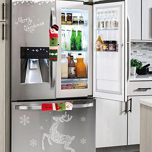 Ourwarm Christmas Fridge Handle Covers Set Of 3, Adorable Snowman Kitchen Appliance Handle Covers Microwave Oven Or Dishwasher Handle Covers Protector For Christmas Decorations #TOP6