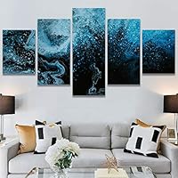 SIGNWIN 5 Panel Canvas Wall Art Abstract Architecture Modern Artwork for Home Decorations Ready to Hang - 60