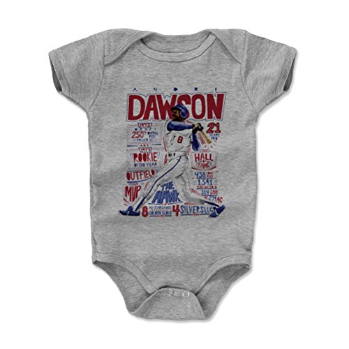500 LEVEL Andre Dawson Chicago Baby Infant One Piece Bodysuit (6-12 Months, Heather Gray) - Andre Dawson Stats B