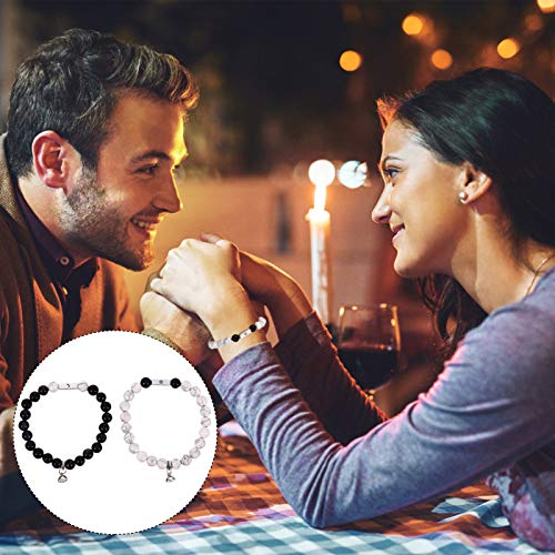 ABOOFAN Arenito 1 par Casais Magnéticos Pulseiras Turquesa Perla O Encanto Pulseiras Correspondentes