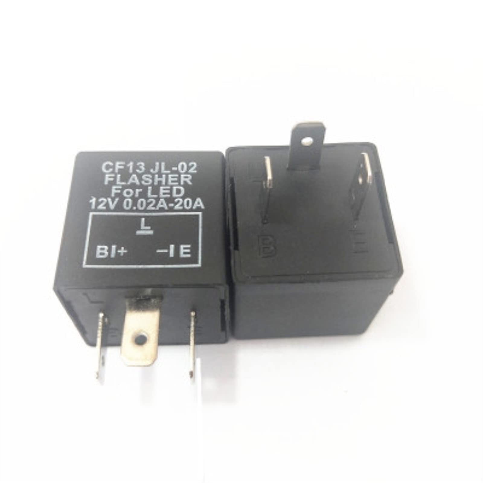 AERBNYEQP 10pcs CF13 Non-Adjustable LED car Flasher 12V 20A Relay 3 Foot