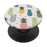 Pineapple Pattern Colorful Summer Tropical Fruit Pineapple PopSockets PopGrip: Swappable Grip for Phones & Tablets