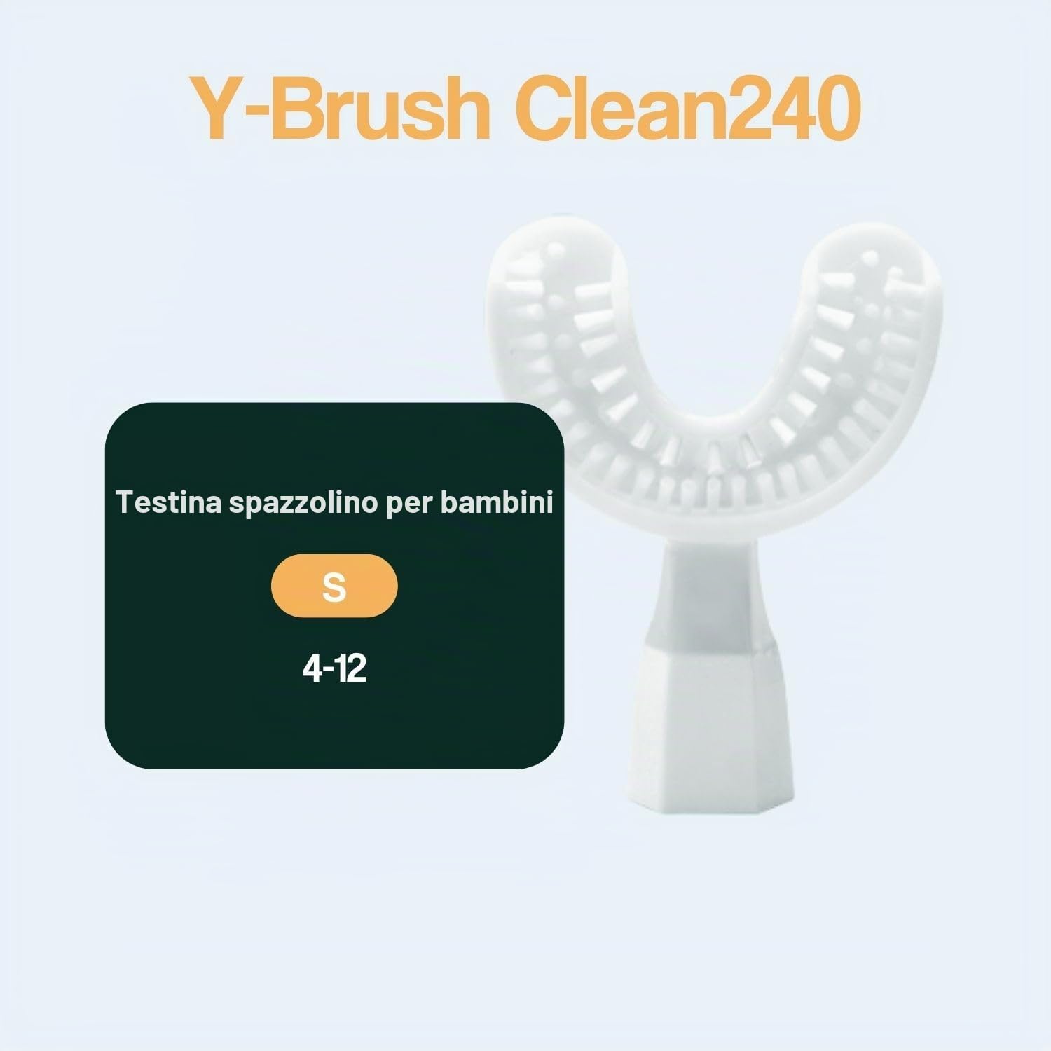 Testina Y-Brush Nylon per NylonStart e NylonKids – Bianca, S (bambini 4-12) – Spazzolamento automatico, rimozione della placca – Da sostituire ogni 4 mesi