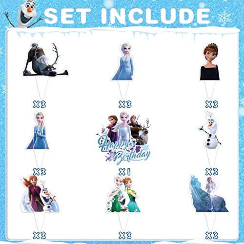 Frozen Birthday Party Decorations, Frozen Party Cake Topper, Winter Princess Birthday Supplies, Frozen Party Cake Decorations, Winter Frozen Birthday Party Supplies For Girls, Frozen Cupcake Toppers #TOP1