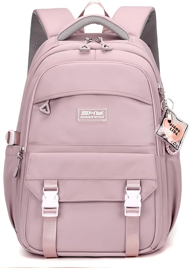 Purple Kids Backpack for Teen Girls Plain School Bag for Elementary Middle School Bookbag for Women