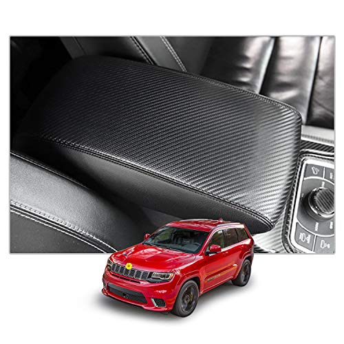 Image of CDEFG Center Console Cover for Grand Cherokee 2011-2019 2020 2021 Armrest Cover Console Lid Pads Supporter Carbon Fiber (Console Cover)