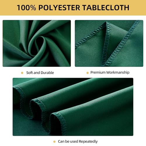 Image of 2-Pack 60x144 inch Blackish Green Table Cloths, Solid Stain and Wrinkle Resistant Oblong Tablecloth, Premium Plain Weave Polyester Fabric Rectangle Table Linen Covers for Hotel, Banquet