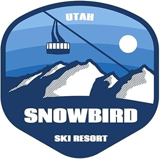 MOJA Snowbird Ski Resort, Utah 3 inch Sticker (Waterproof Vinyl Decal for Car, Water Bottle, Laptop, iPad, Window, Cooler, Luggage, Bumper, Toolbox, Locker), 3 inch (Blue)