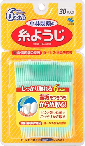 糸ようじ 小林製薬の フロス&ピック デンタルフロス 30本の商品画像（Amazon）