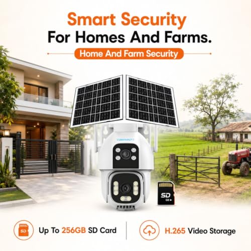 Image of XUGA-Cybernautt Premium Series X20A Dual Solar 4+4MP 4G SIM Based Wireless Outdoor CCTV Camera |Solar Powered | Color Night Vision | Motion Detection | Weatherproof | Supports 256GB SD
