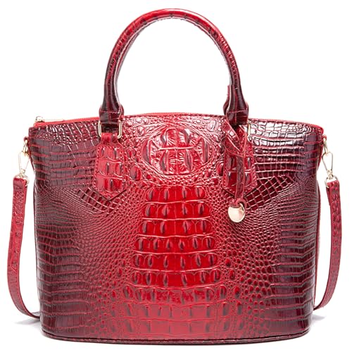 Image of Makcr Joacbv Women Purse Satchel Bag Long Crossbody Classy Tote Bag Top Handle Vegan Leather Ladies Handbags Embossed Pattern