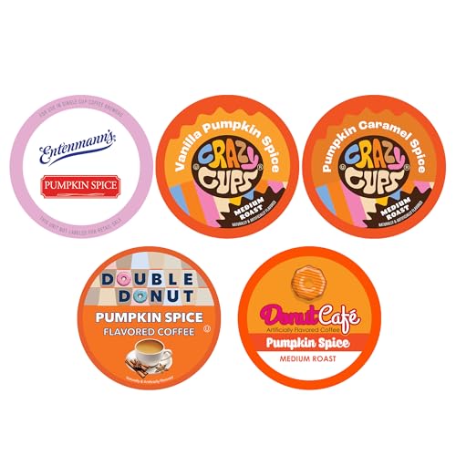 Perfect Samplers Pumpkin Spice Coffee Pods Variety Pack, Medium Roast Fall Coffee for Keurig K Cups Machines, Pumpkin Party Sampler, 30 Count