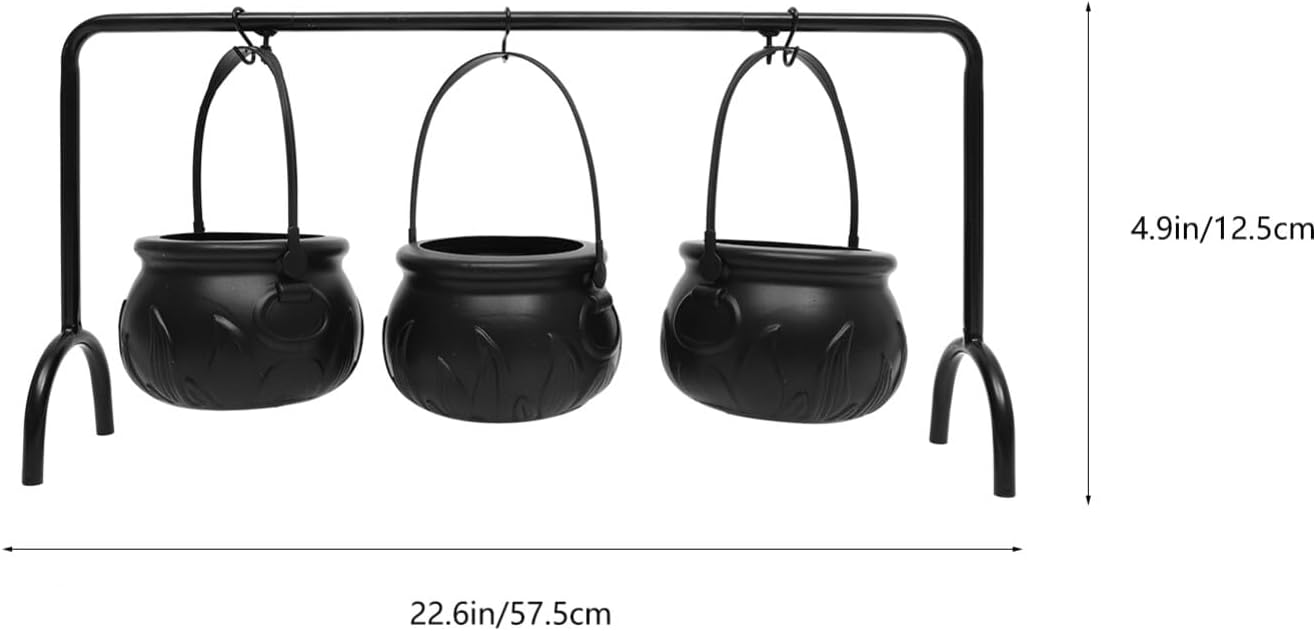 PRETYZOOM 1set Halloween Candy Holder Portable Witch Flame Buckets for Treats Easy to Carry Halloween Accessory for Collecting Sweets Snacks