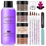 🌸🌸【Juego de polvo y líquido acrílico perfecto 14 en 1】: el juego de polvo y líquido acrílico contiene 4 x 20 g de polvo acrílico , 1 x 75 ml de líquido acrílico, 1 x 10 ml de pegamento 1, 1 tazón de vidrio transparente , 5 * Cepillo de uñas acrílico, 20 piezas para extensión de uñas, 2 * Lima de uñas.