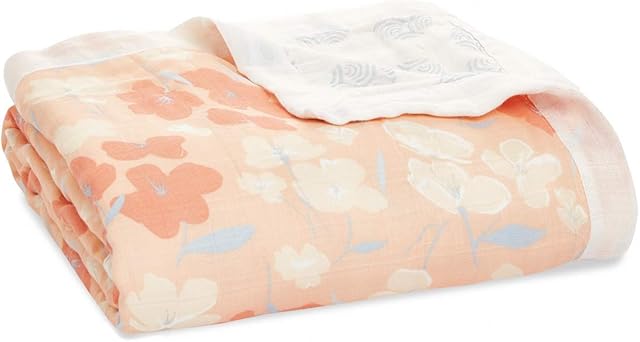 aden + anais silky soft Dream Blanket, 120x120cm, Ideal Newborn Nursery & Cot Blankets for Baby Girls & Boys, Unisex Toddler & Infant Bedding of Bamboo Viscose Muslin, Shower & Registry Gift, koi pond