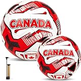 Thenshop 2 Pcs Canada Soccer Ball Size 5 with Pump, Red White Soccer Ball