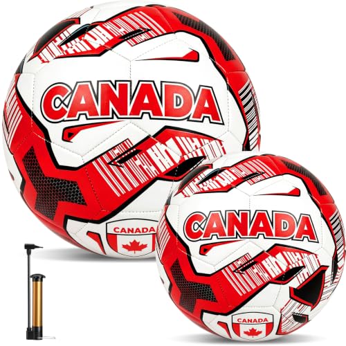 Thenshop 2 Pcs Canada Soccer Ball Size 5 with Pump,