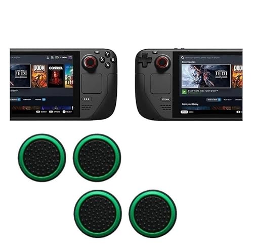 KSSA �݊��i 4�Z�b�g Steam Deck �R���g���[���[ 3D �A�i���O �W���C�X�e�B�b�N �e�w �T�� �O���b�v �L���b�v �J�o�[ �A�V�X�g �G�C������ ����~�� �C�� ���� �p�[�c ���i �u���b�N x �z���C�g (�u���b�N x �O���[��)