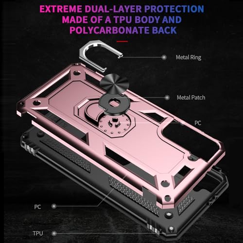 Étui de protection Galaxy S21 haut de gamme finition or rose brossé