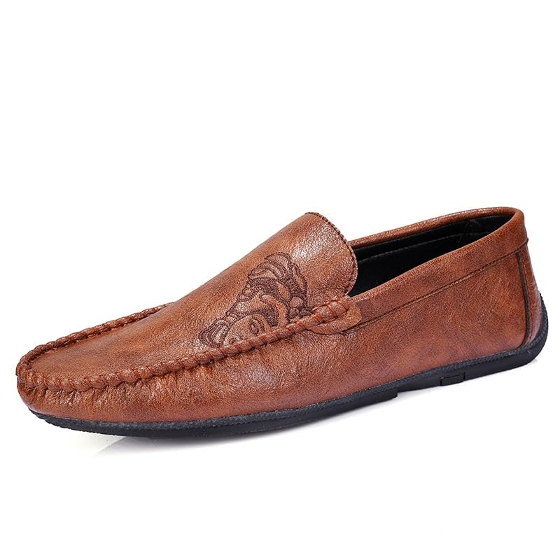 Loafers for Men Solid Color Round Toe Vegan Leather Loafer Shoes Resistant Comfortable Lightweight Party Classic Slip On