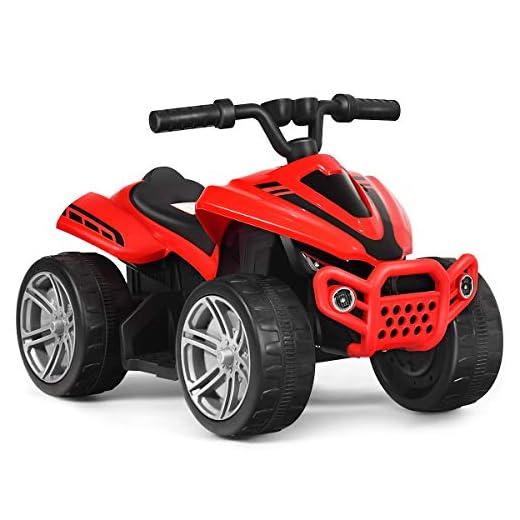 Costzon Kids Ride on ATV, 6V Battery Powered Electric Quad, 2 Speeds, Forward/ Reverse Switch, Ride On Rear Wheeler Motorized Mini Vehicle Toy Car for Toddlers Boys Girls (Red)