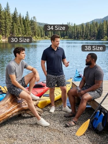 Image of Leriya Fashion Men's Rayon Printed Shorts | Elastic Waist Printed Summer Outfit | Relaxed Fit Casual Short's with Pockets | Lightweight Beach & Lounge Wear | Gym Boxer Shorts for Men