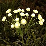 Rieyue Solar Garden Lights, 4-Pack Dual Mode LED Solar Mushroom Lights, Waterproof Firefly Outdoor Decor for Yard, Patio, and Pathway – Warm White Jellyfish Ambiance
