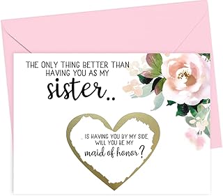 Maid of Honor Proposal Scratch Off Card for Sister, Bridal Party Proposal Asking Card for Sister, Will You Be My Maid of Honor? (Sister Maid of Honor1)