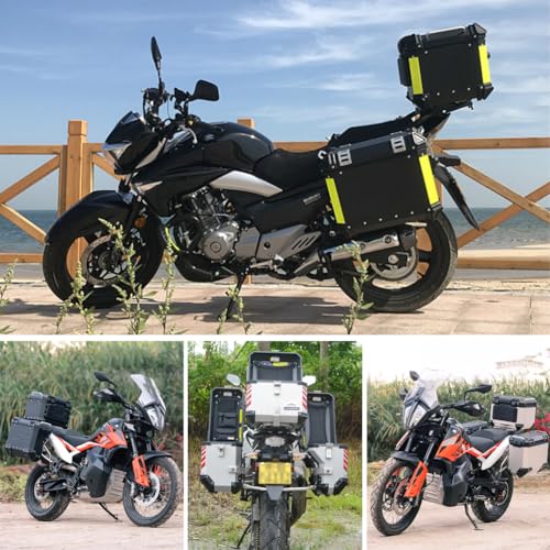 Coffre de moto en aluminium argenté haut de gamme avec serrure de sécurité - 7