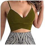 2K Crop Tops Damen, Teenager Mädchen Y2K Spitze Bustier Korsett Blume V-Ausschnitt Spaghetti Top Einfarbig Ärmelloses Tshirt Bauchfrei Tank Top Weste Bluse Frauen Cami Shirt Kurze Oberteil Streetwear