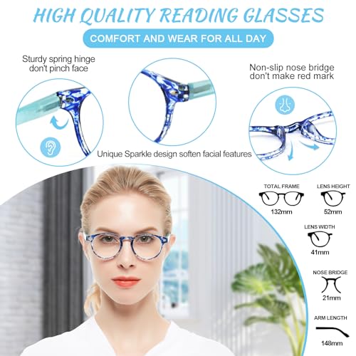 Image of OCCI CHIARI Blue Light Reading glasses Women 1.0+ Computer Readers for Petite Face(1.0 1.25 1.5 1.75 2.0 2.25 2.5 2.75 3.0 3.5 4.0 5.0 6.0)