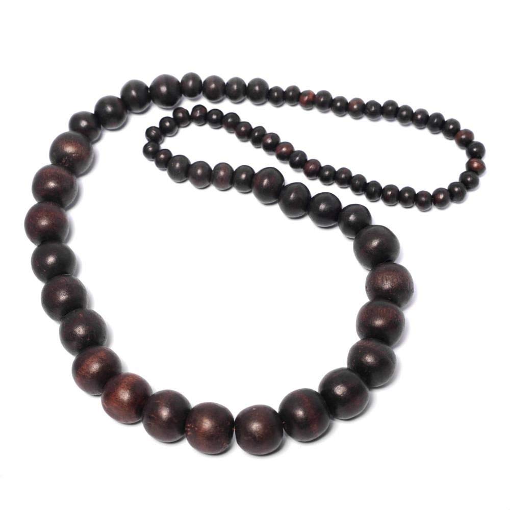 81stgeneration Mujeres Collar de Cuentas Bolas de Madera de Coco