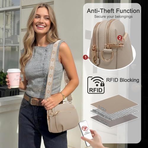 Image of Crossbody Bag for Women Vegan Leather Handbag Purse Anti Theft RFID