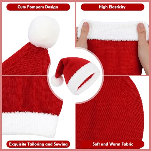 Durio 2Pcs Unisex Baby Christmas Hat Knit Baby Santa Hat for Infant Newborn Toddler Kid Boys Girls Xmas Winter Beanie Elf Hat3