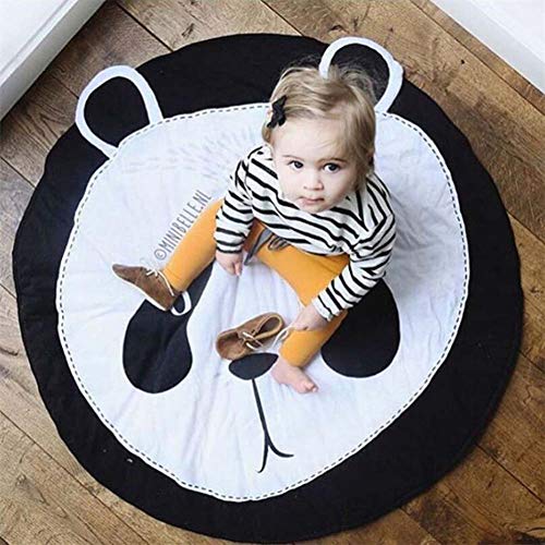 Image of HOUTBY Cute Cartoon Round Carpet Rug Baby Loves Playmat Kid photograph Background Nursery Kids Room Decoration, Panda