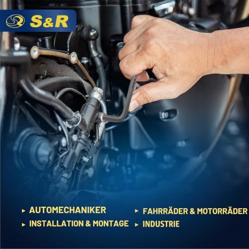 S&R Innensechskantschlüssel Satz HX, 13-tlg mit Kugelkopf, Innensechskant LANG, 1,27 bis 10 mm, Cr-V-Stahl gehärtet… – Ansicht 7