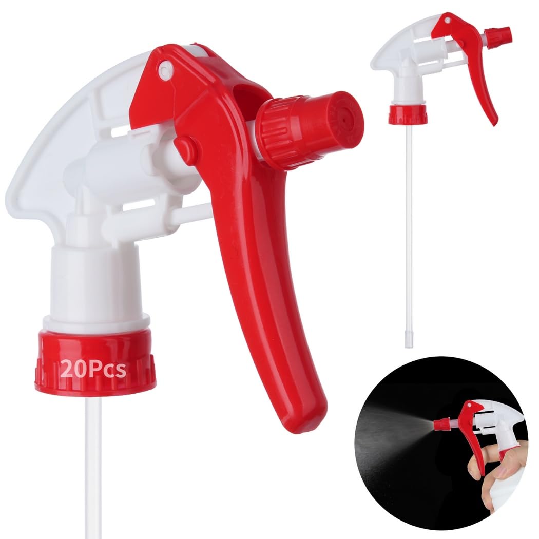 20 Stk Ersatz Trigger Sprühdüsen, chemikalienresistenter Sprühkopf als Ersatzteil, Kunststoff Verbinder für Sprühflaschen, für Garten, Pflanzenpflege, Hausreinigung und Haushalt