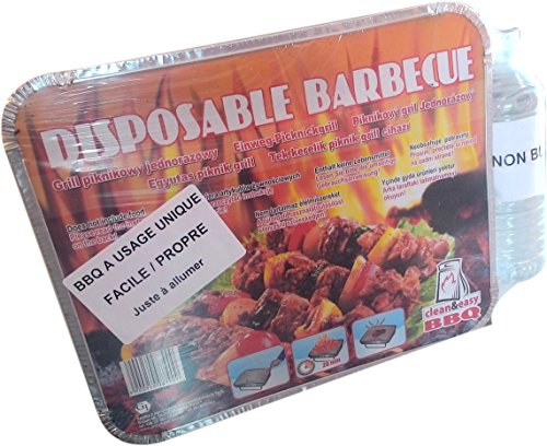 Grill-Set / Campinggrill / Einweggrill inkl. Grilltasse, Grillrost, Grillkohle & Anzündhilfe