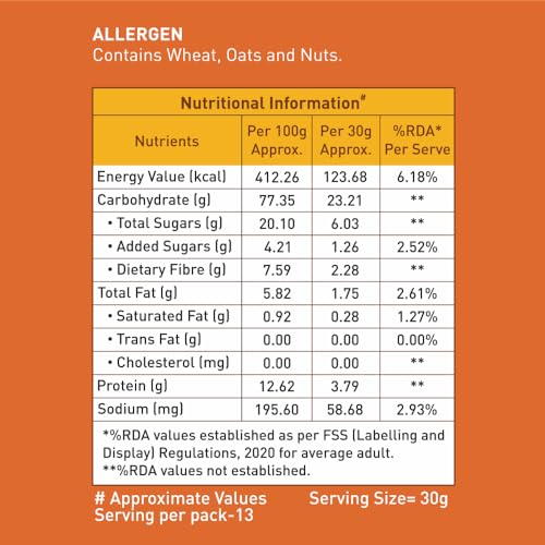 Image of GAIA Crunchy Muesli Fruit and Nut, High Fiber, Source of Protein,Source of Iron,No Trans Fat,Zero Cholesterol,Ideal Breakfast Choice 400 gm (Pack of 2)