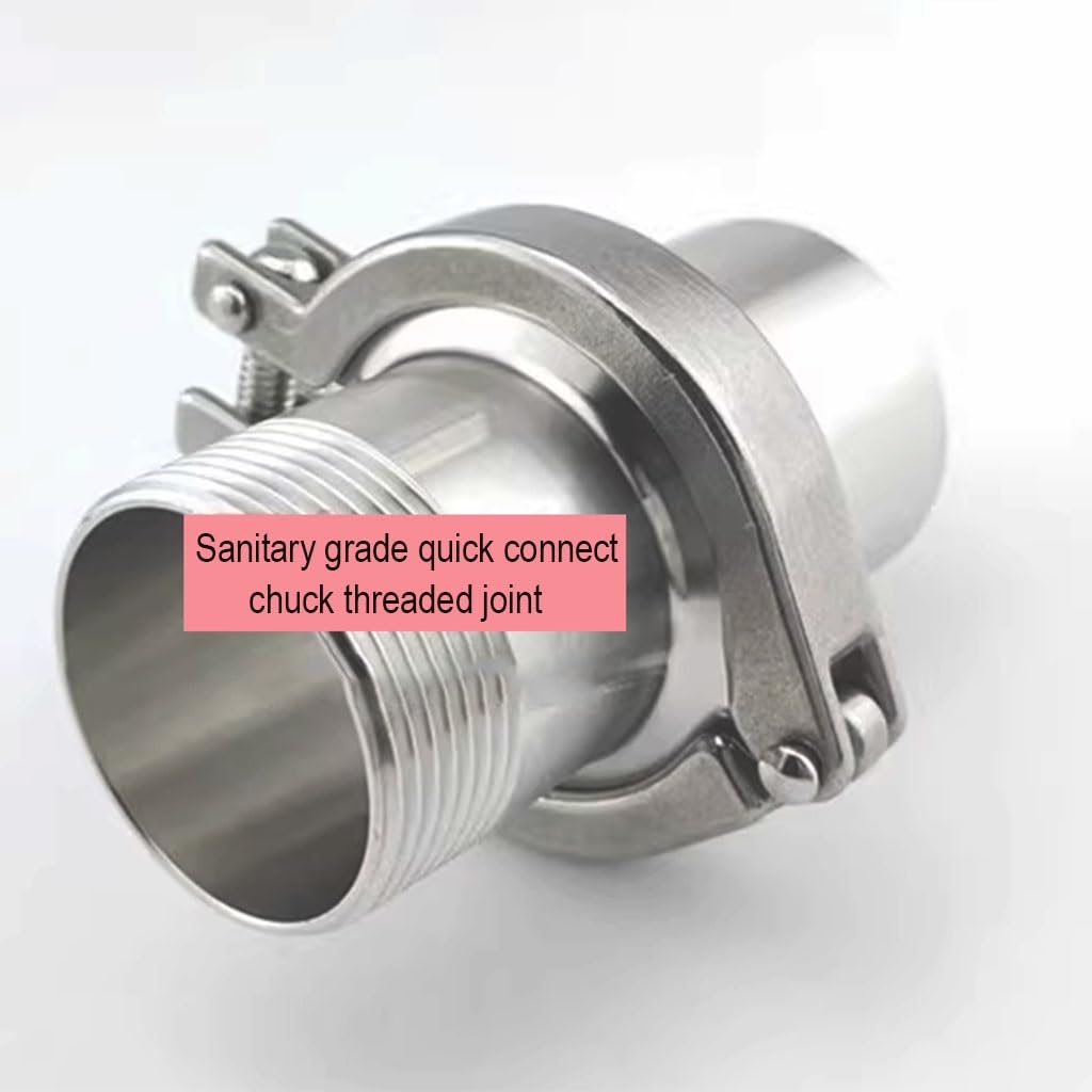 Adapter gwintowany 1/4" 3/8" 1/2" 1" 2" z osłoną zacisku trójpunktowego, stal nierdzewna SS304 z uszczelką PTFE, 1 zestaw(DN50 clamp 77.5)