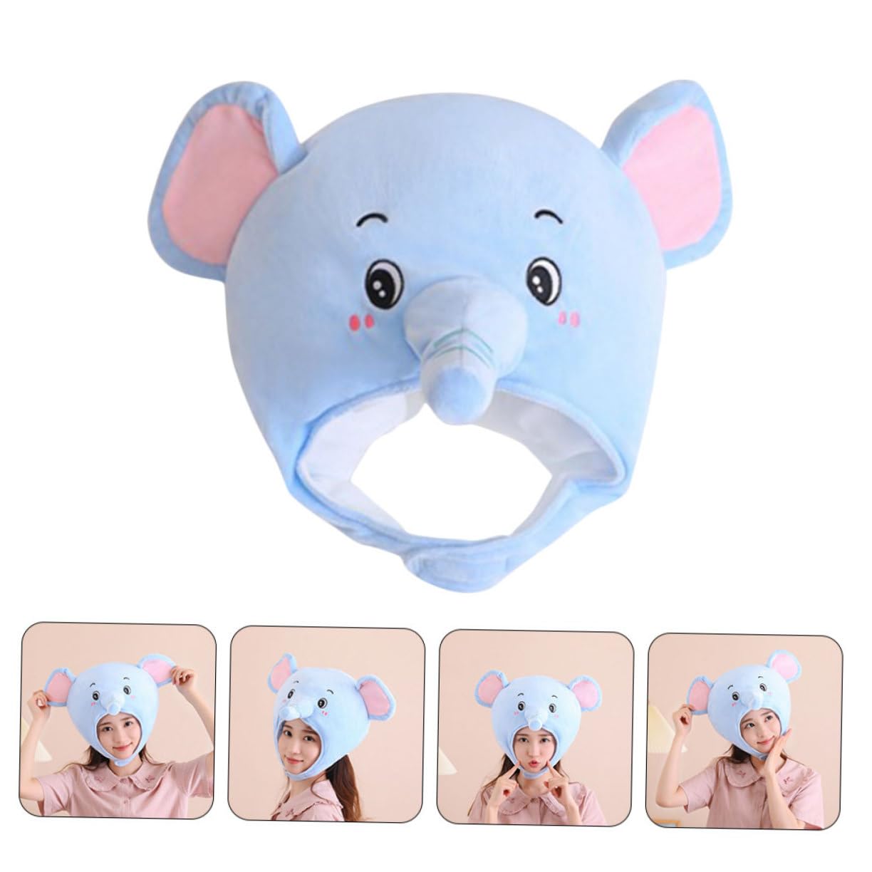 CHILDWEET Sombrero de Elefante de Peluche para Fiesta y Fotos 1 Pieza | Felpa Relleno de Algodón Pp, Diseño Clásico y Decorativo, Ligero y Portátil para Hombres y Mujeres