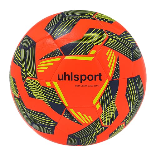 uhlsport Ultra LITE Soft 290, Junior Fußball Spielball Trainingsball Fußball, für Kinder bis zu 10 Jahren, Fluo orange/Marine/Fluo g