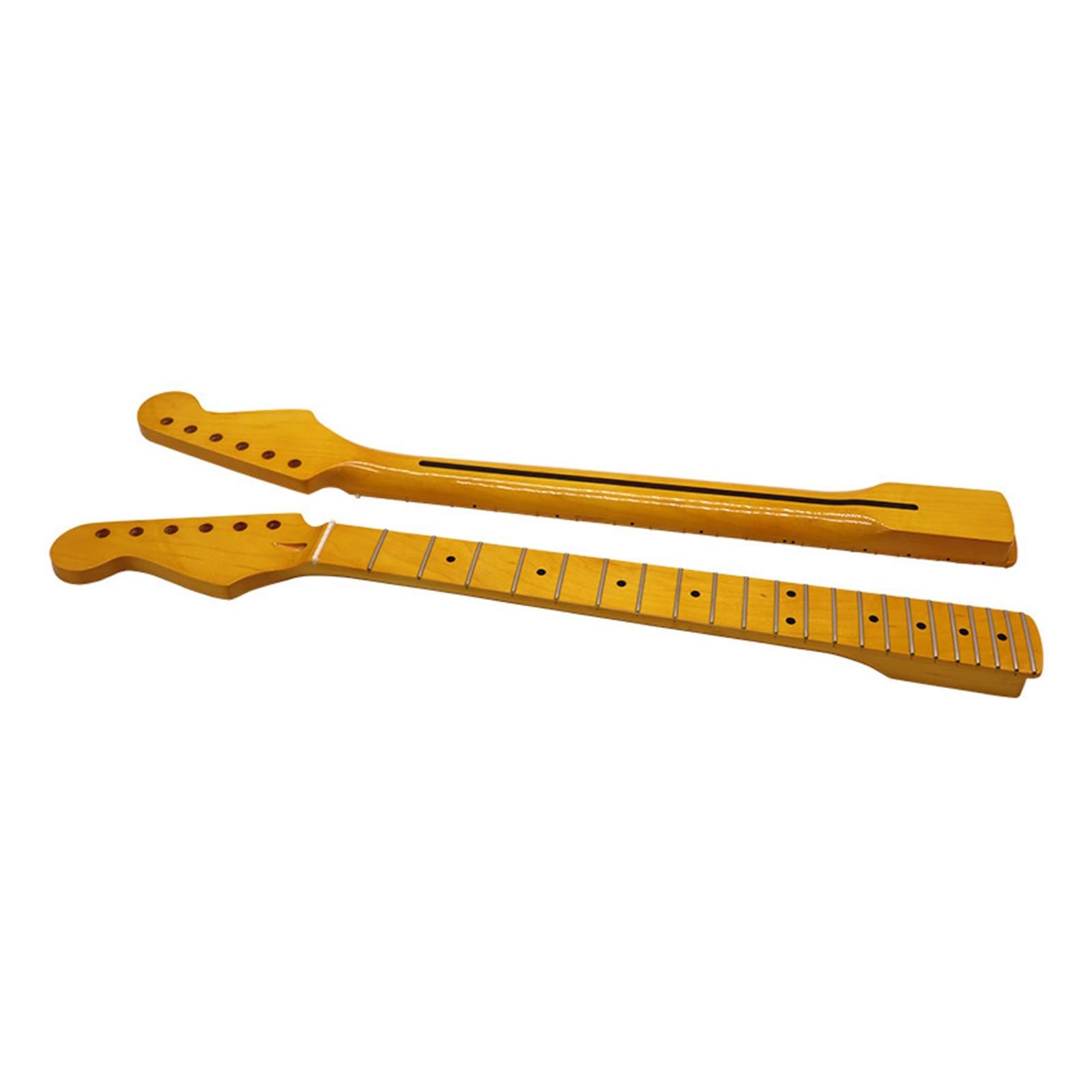 Chitarra elettrica St Neck 6 corde for mancini con cordiera in legno di acero Collo della chitarra leggermente giallo lucido Collo modificato fai da te