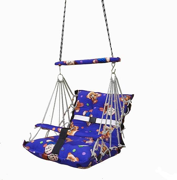 Swing Hammock, Multicolor Pattern, Hanging Cradle with Colorful Beads, Indoor_Outdoor-image-35