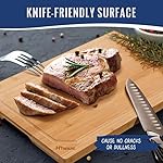 Hiware 4-Piece Extra Large Bamboo Cutting Boards Set for Kitchen, Heavy Duty Cutting Board with Juice Groove, Bamboo Chopping Board Set for Meat, Vegetables - Pre Oiled - Image 5