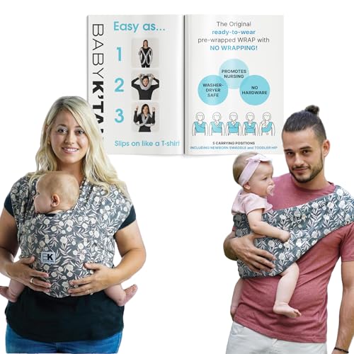 Image of Small-Petite Original Baby K'tan Baby Carrier: #1 Easy Pre-Wrapped, Soft, Slip-On, No Rings, No Buckles | 5 in 1 Baby Sling Gift | Infant Wrap for Newborn to Toddler up to 35lb Women 2-4, Men up to 36
