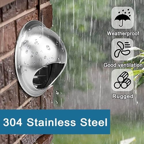 4" 6" 8" 10" Stainless Steel Wall Ventilation Outlet - Round Air Soffit Vents with Built-in Screen Mesh for Ducting & External Extractor, Durable & Weather Resistant