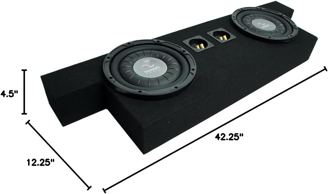 Harmony Audio F104 Dual 10" Sub Box Enclosure Compatible with 2004-2012 Chevy Colorado Crew Cab Truck