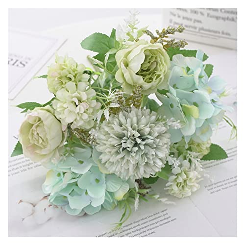 XMYINGWEI Kunstbloemen Zijde Nep Boeket Kunstbloemen Bruiloft Woondecoratie Nep Bloemen Faux Home Groen voor Indoor… - Image 6