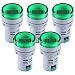 AITRIP 5PCS Digital DC Voltmeter LED Display Voltage Voltmeter AC 20-500V Voltage Meter Monitor 110v 220v Volt Detetor Indicator Round Lamp Tester Green